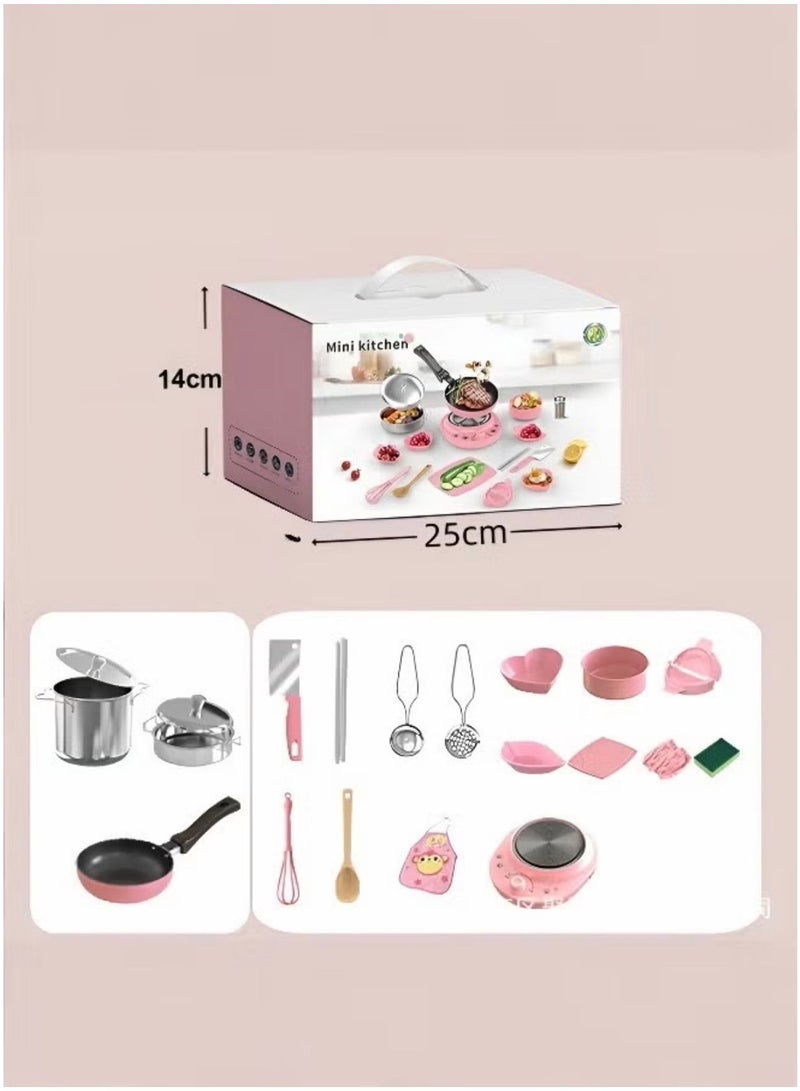 مطبخ صغير للأطفال (تحت إشراف أحد الوالدين) ٢٢ قطعة - تستمتع البنت بتقليد أمها في المطبخ - شعور رائع - متعة حقيقية - رفاهية حقيقية - Image 4